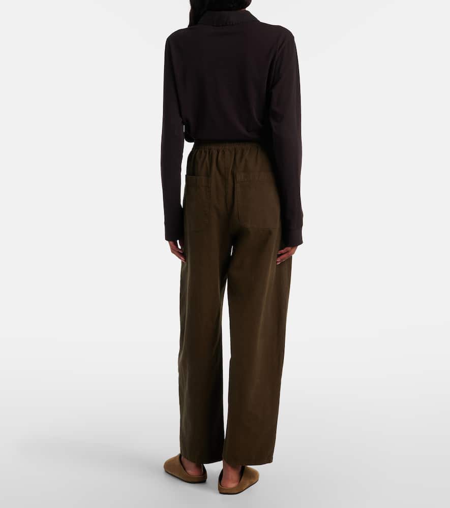 Chloe high-rise cotton canvas barrel-leg pants