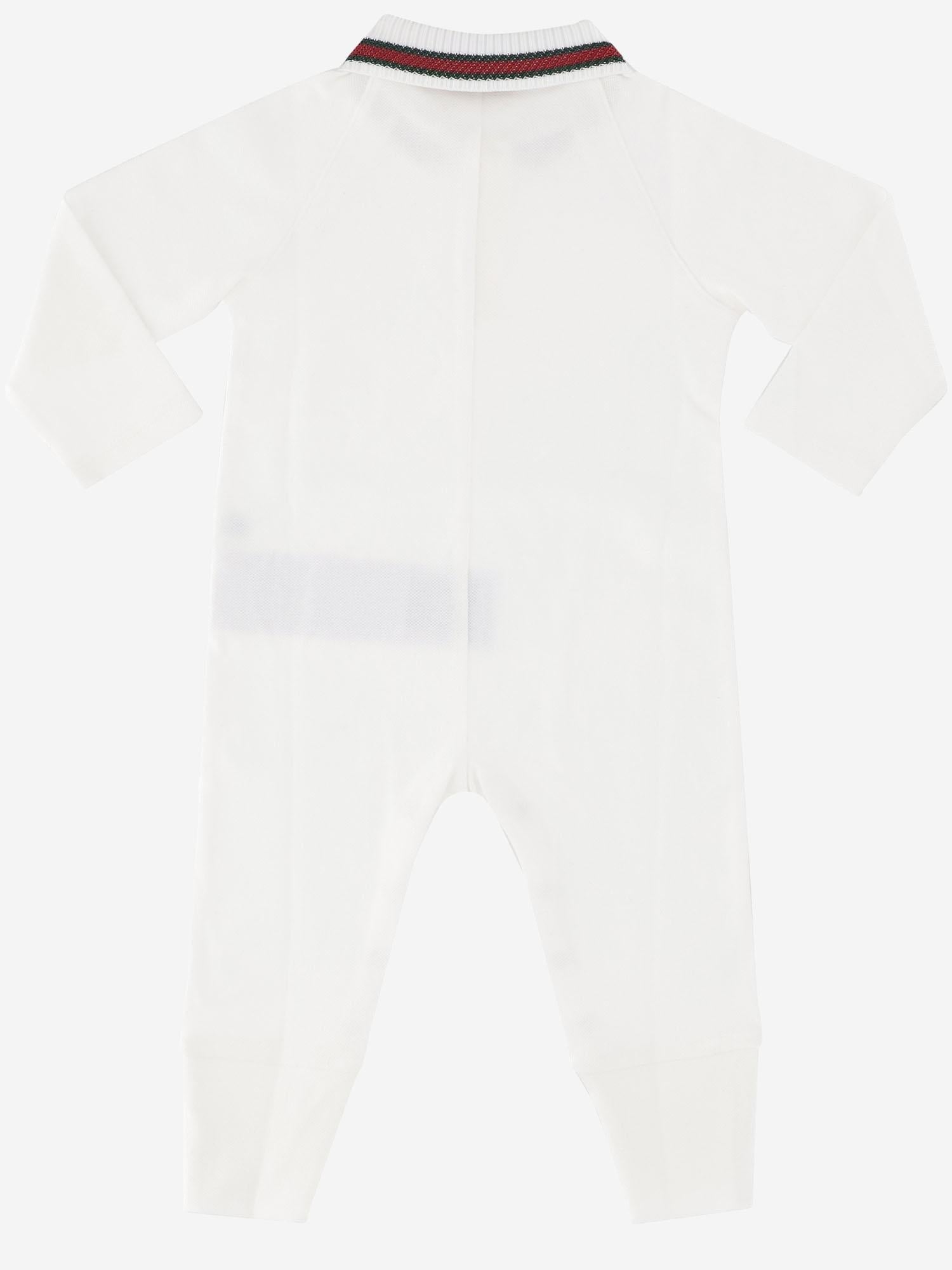 Stretch Cotton With Web Pattern Romper — White
