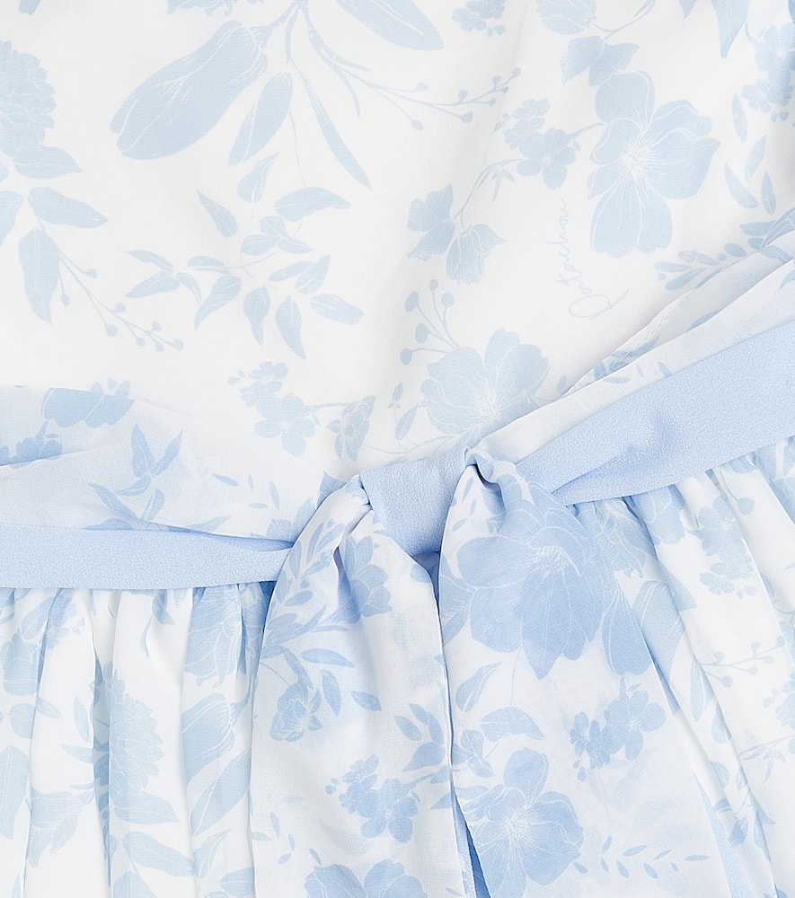 Patachou Bow-detail floral chiffon dress