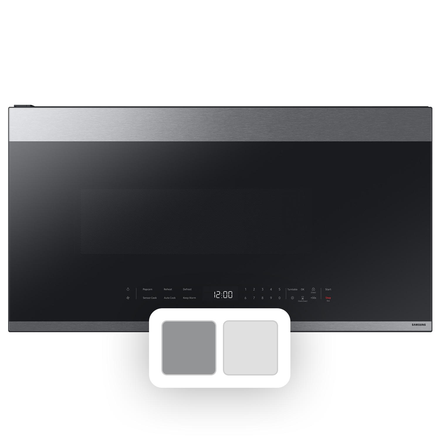 Bespoke Smart Over-the-Range Microwave 2.1 cu. ft. in Stainless Steel with Edge to Edge Glass