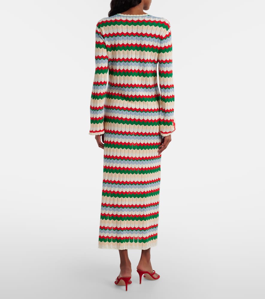 Lucila knitted chevron cotton midi dress