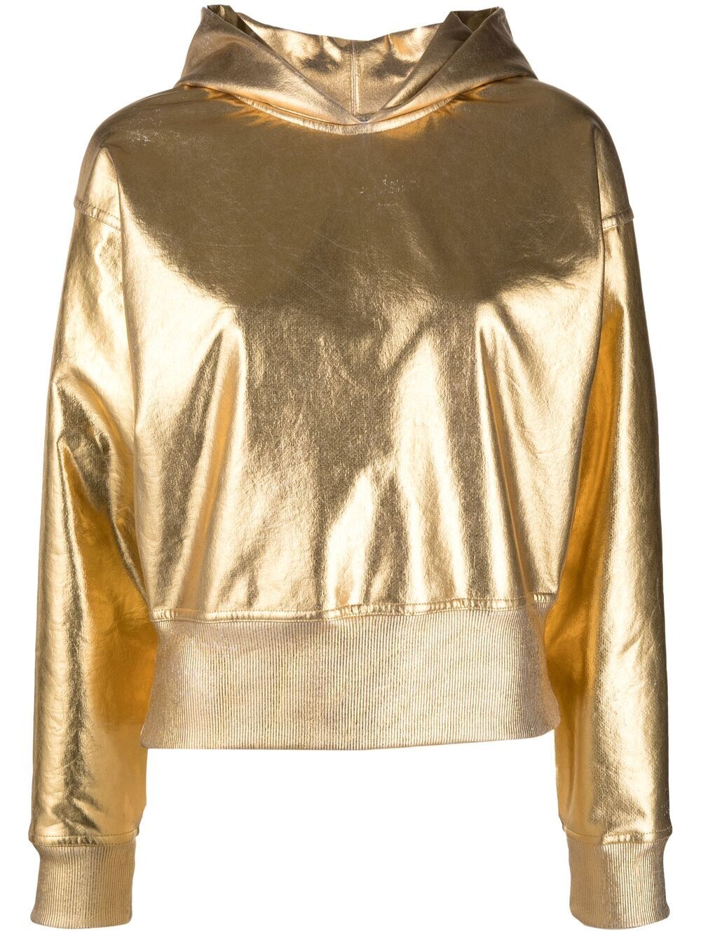 Valentino Garavani metallic cotton-blend hoodie - Gold
