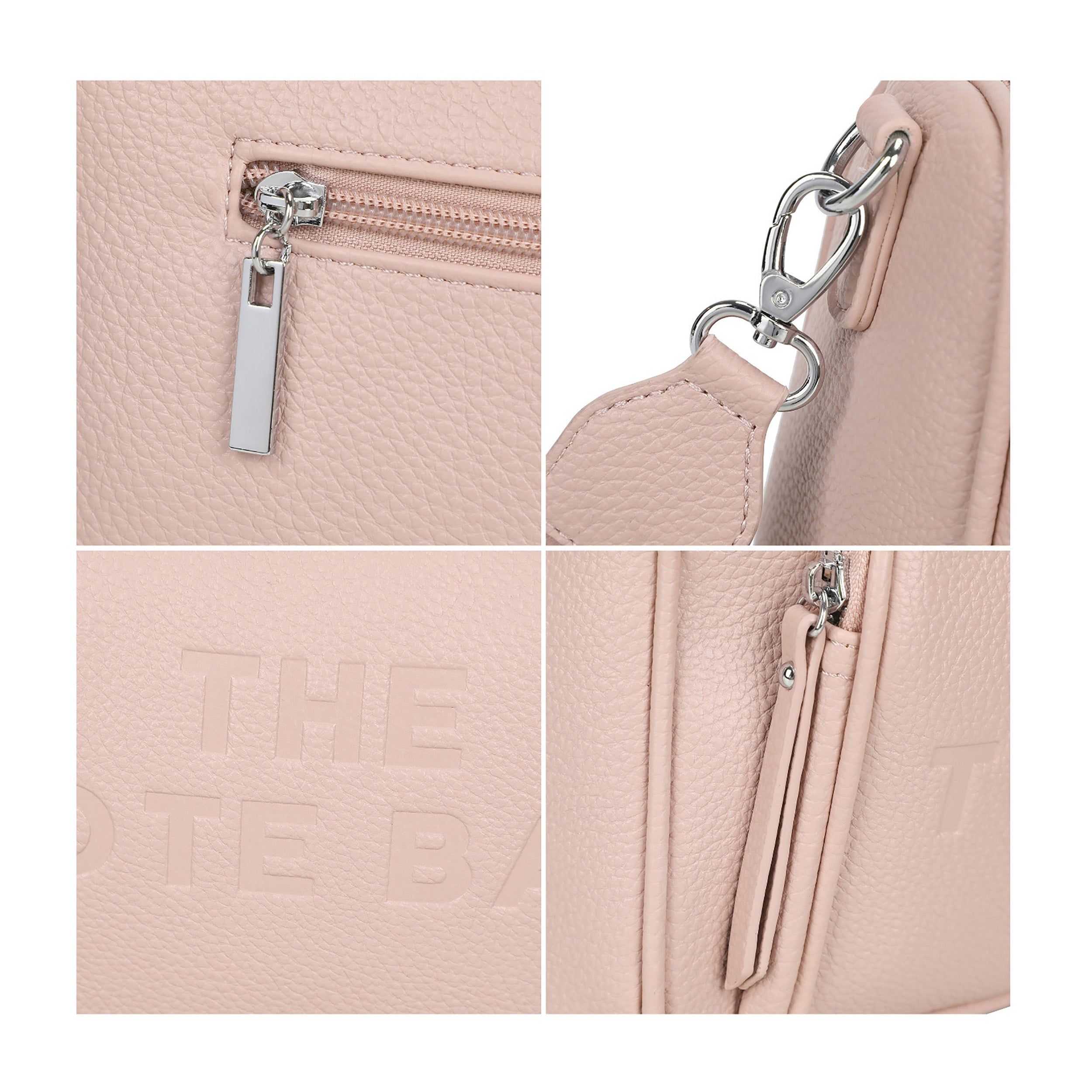 Jfy Zip Top 2 Compartments Canvas Strap Crossbody Handbag In Light Beige