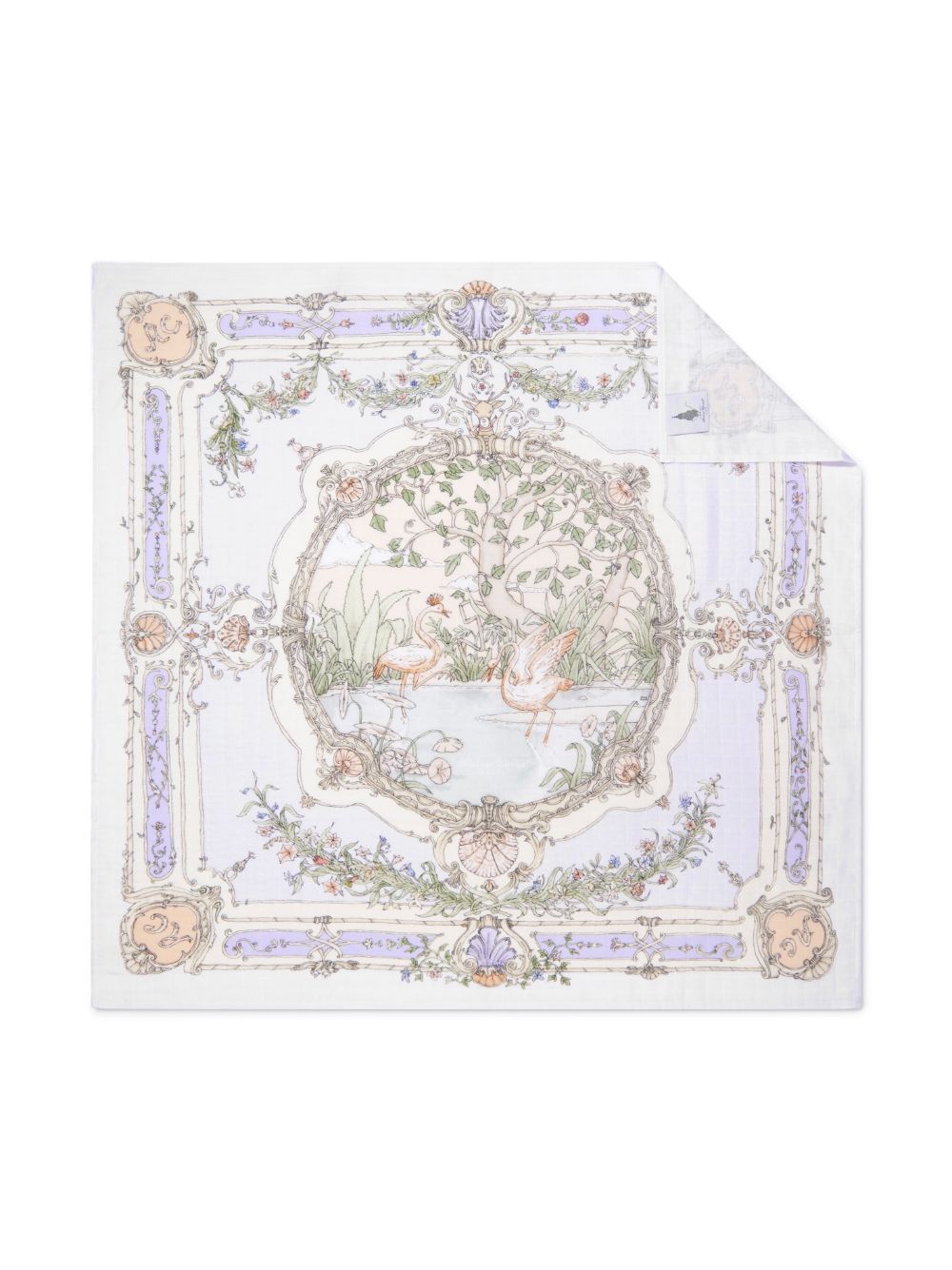 Graphic-print organic-cotton carré - Pink