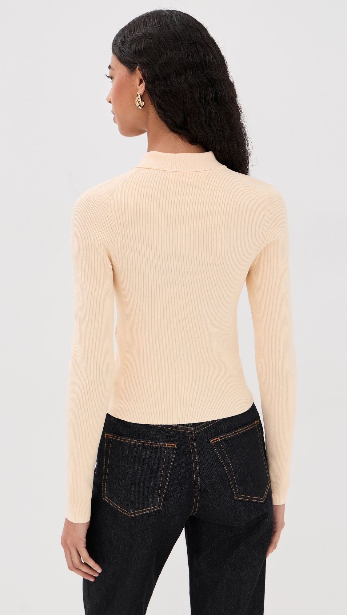 Zipped Polo Top Sandstone
