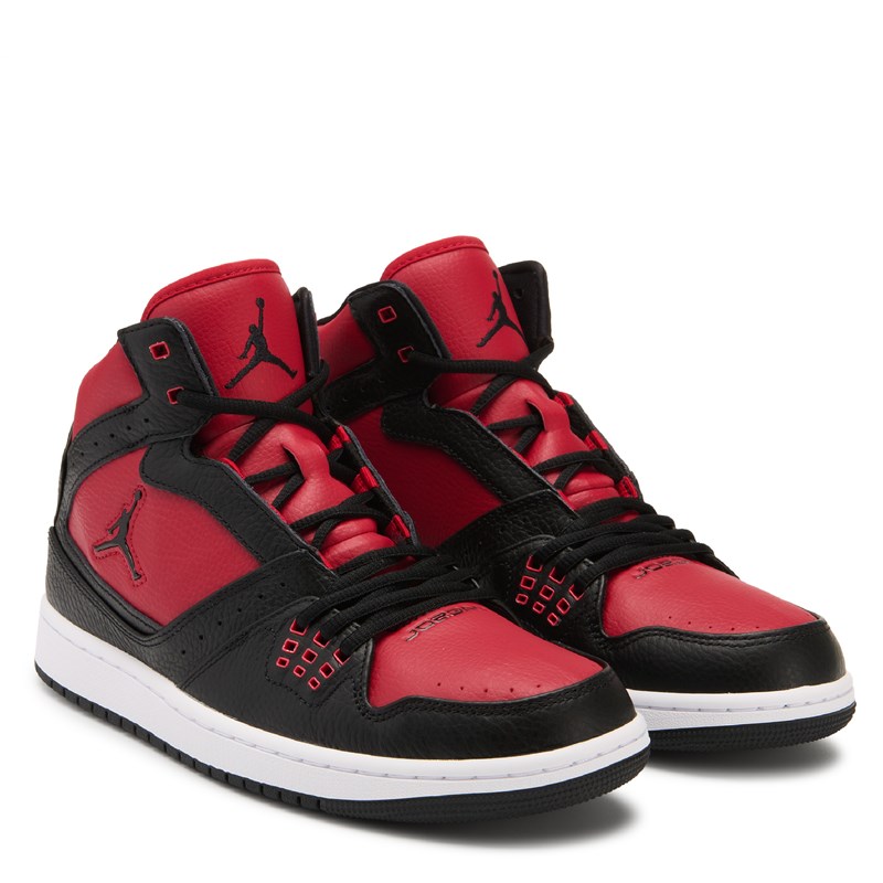 Men's 1 Flight Mid Sneakers (Black/Red)