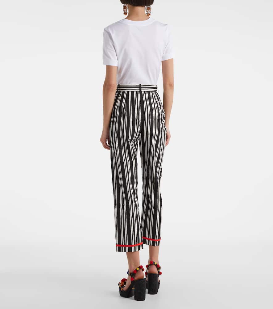 Striped cotton straight pants
