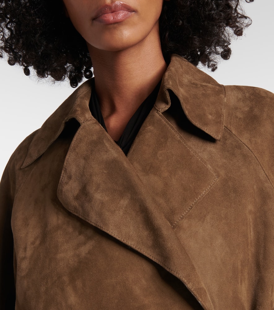 Suede wrap coat