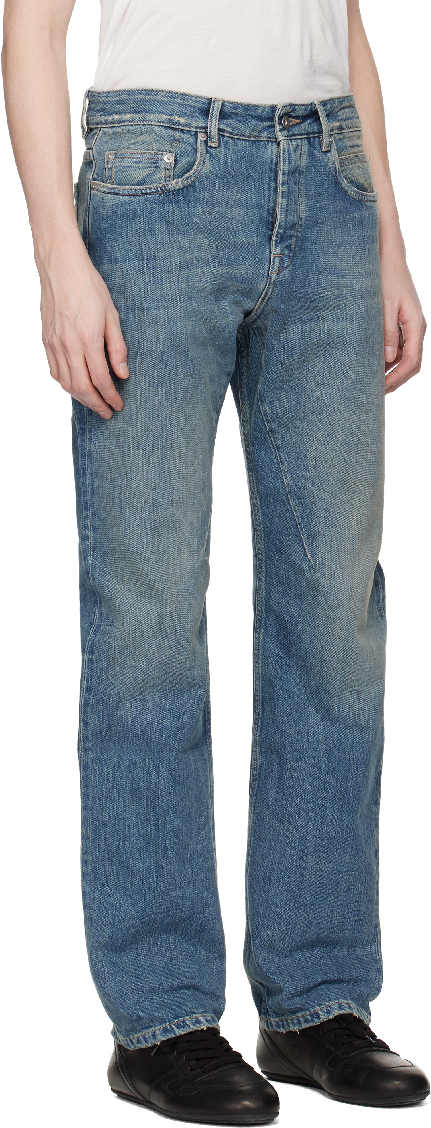 Blue Temple Fog Cut Jeans