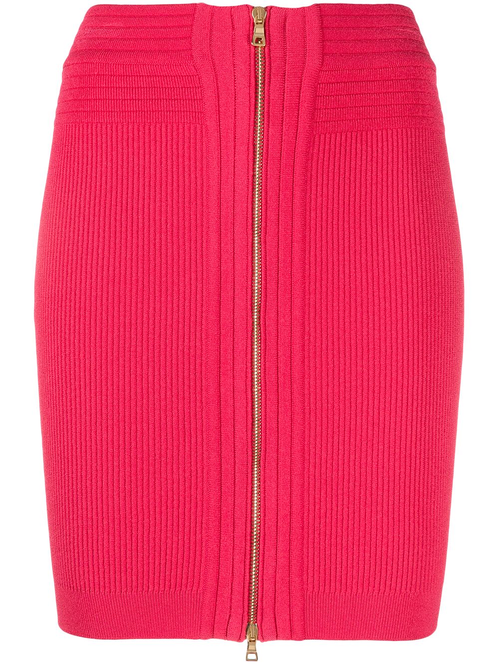 Ribbed zipped skirt - Yellow