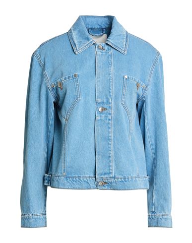 Woman Denim outerwear Blue Size L Cotton