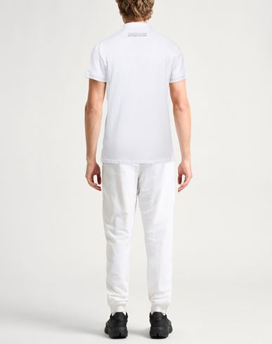 Man Polo shirt White Size L Cotton, Elastane