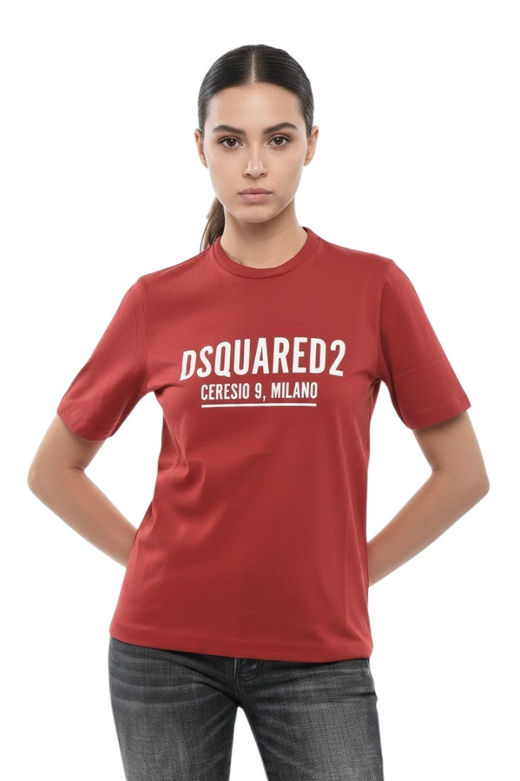 Red Graphic Crew Neck T-Shirt