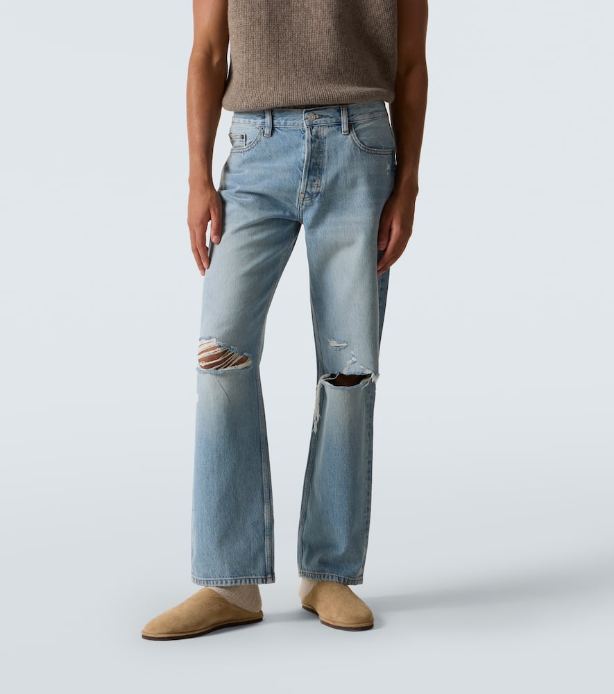 Relaxed Jean distressed straight jeans