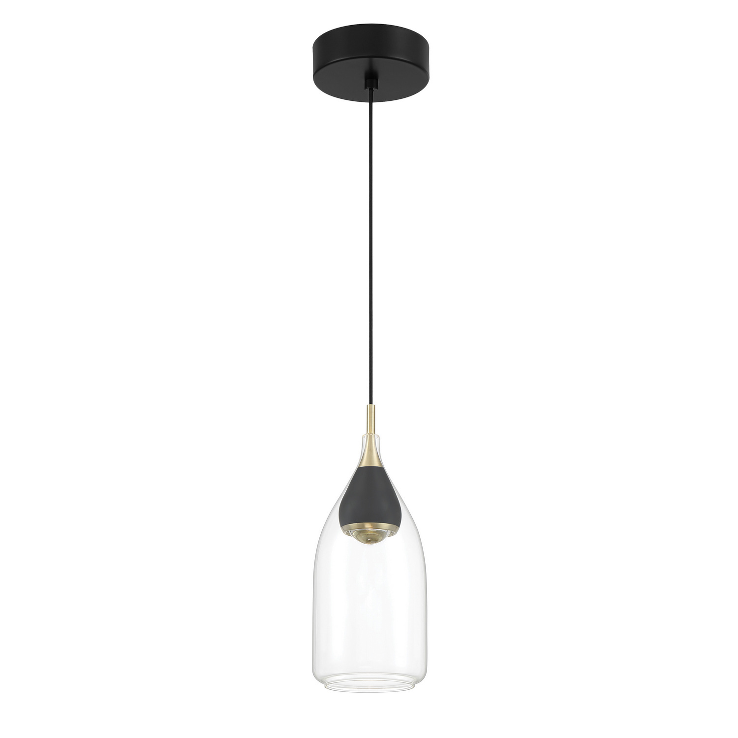 Coal And Brushed Gold LED Mini Pendant from the Arabesque Collection