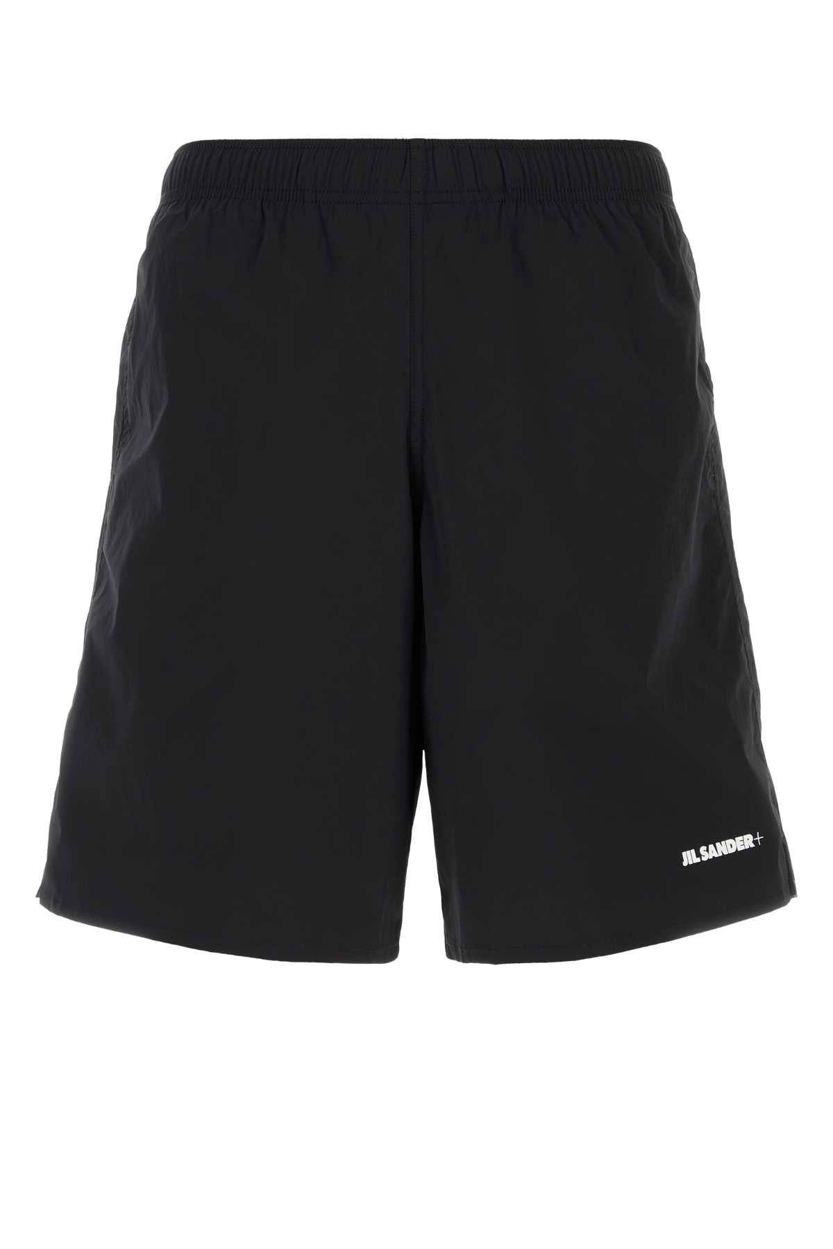 Long Boxer Swimming Shorts — Black