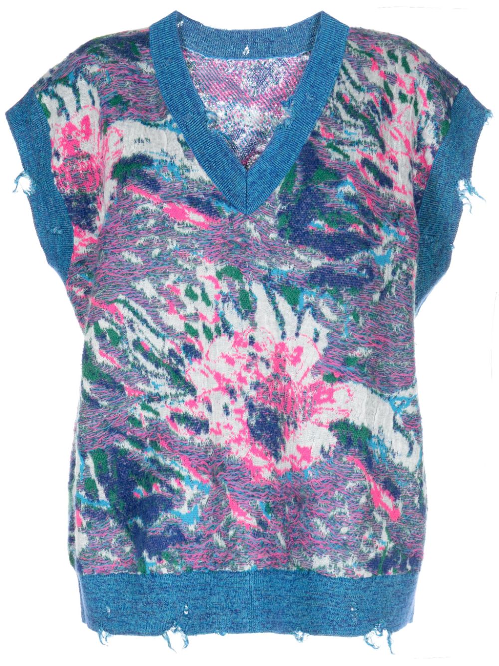 Floral-jacquard mohair-blend vest - Multicolour