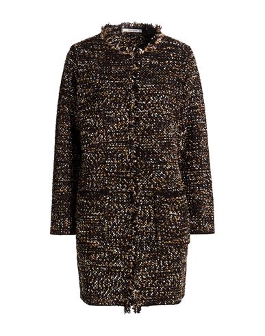 Woman Overcoat & Trench Coat Black Size 10 Wool, Polyamide, Elastane