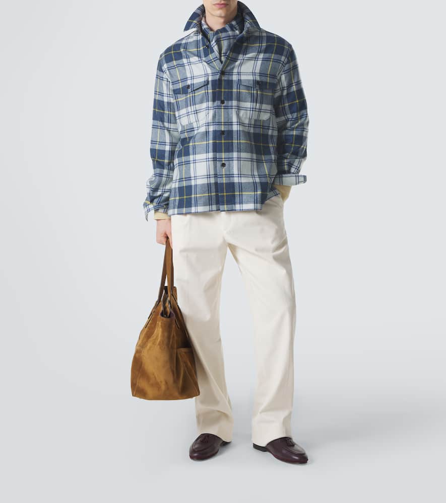 Plaid cashmere overshirt