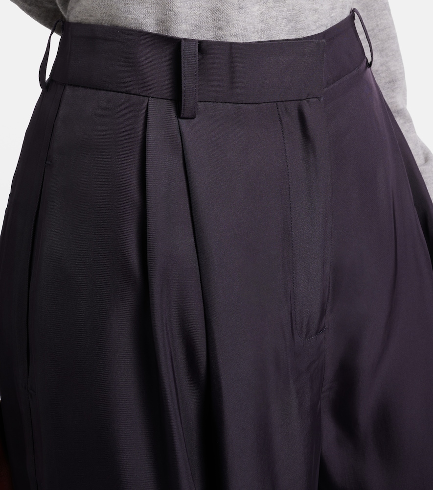 Marfa pleated twill wide-leg pants