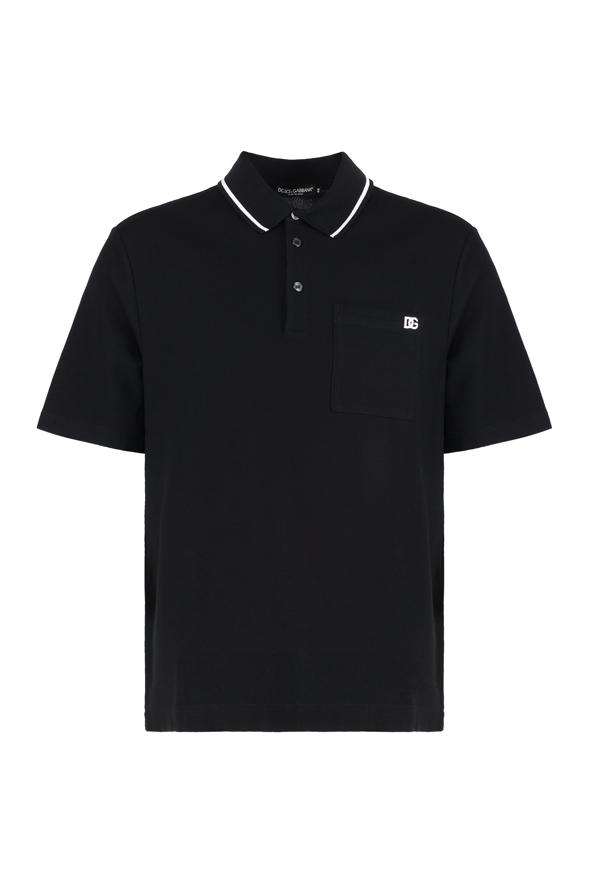 Cotton Piqué Polo Shirt with Front Pocket
