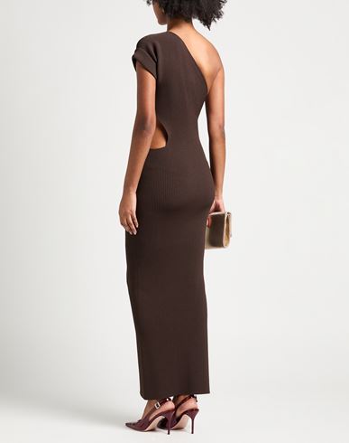 Sfilata Woman Maxi dress Dark brown Size L Viscose, Polyester