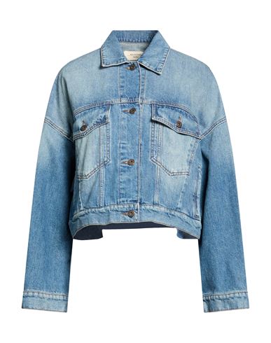 Woman Denim outerwear Blue Size 12 Cotton
