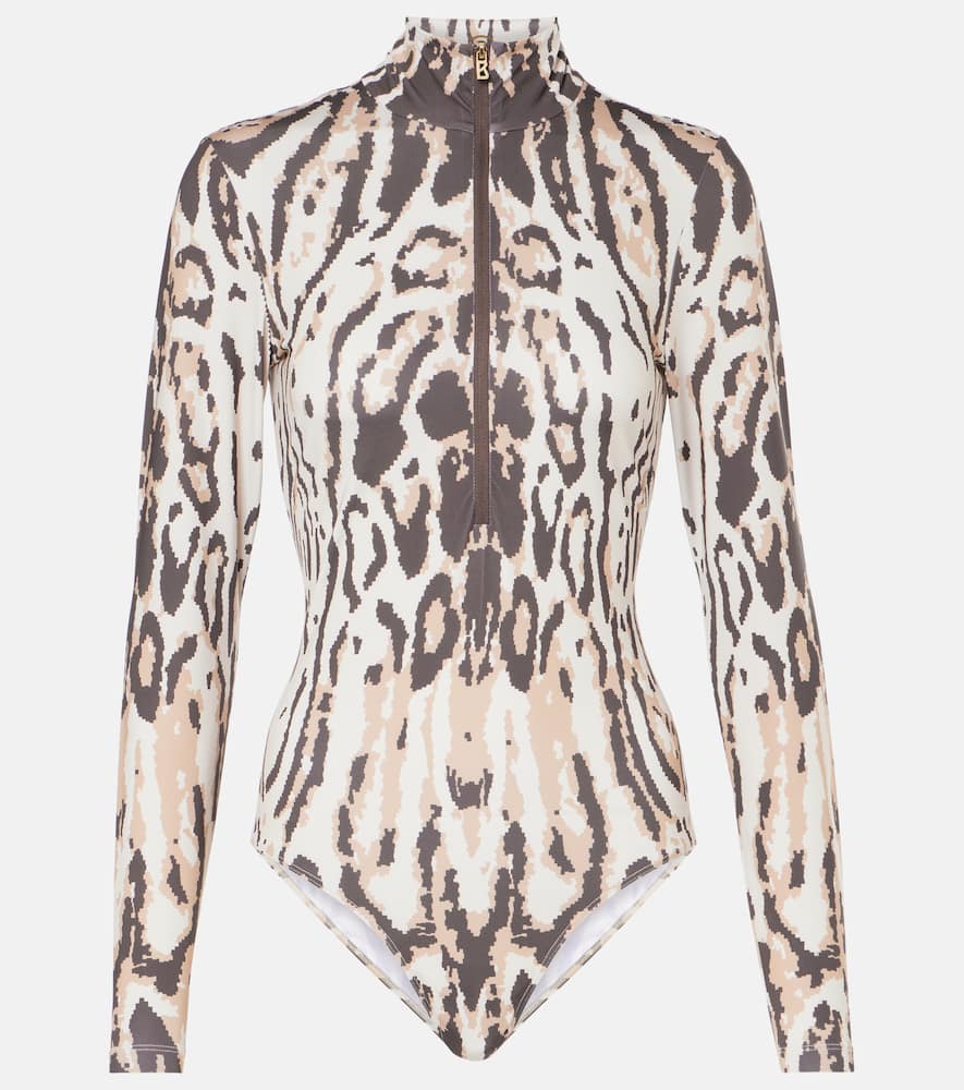 Viviane animal-print jersey bodysuit