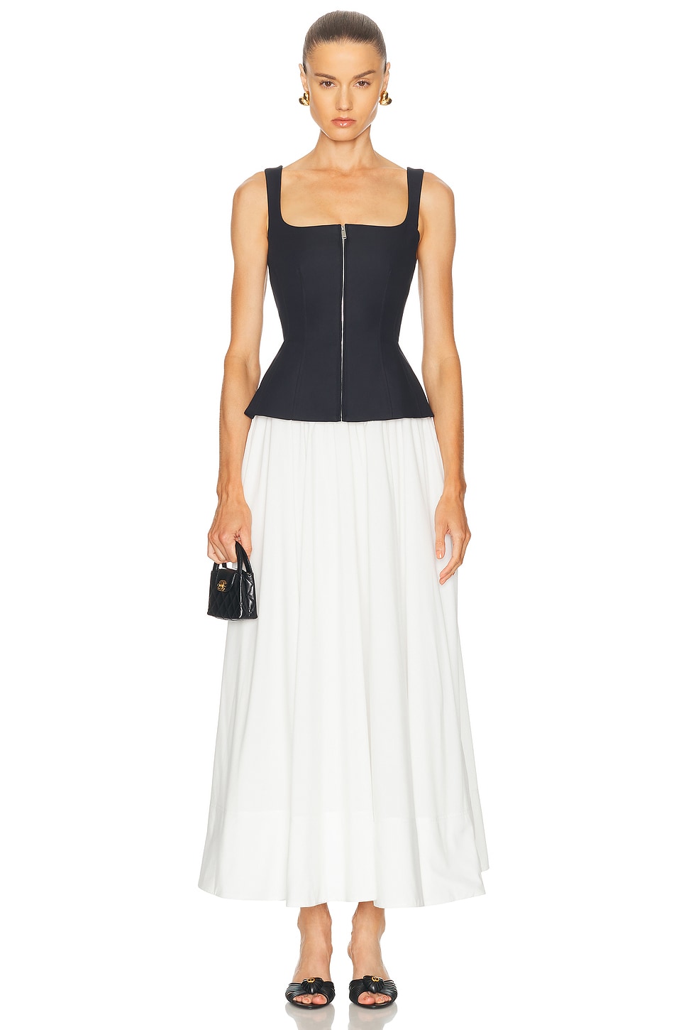 SIMKHAI Jolynn Midi Dress in Black Multi - Black,White. 2 also in