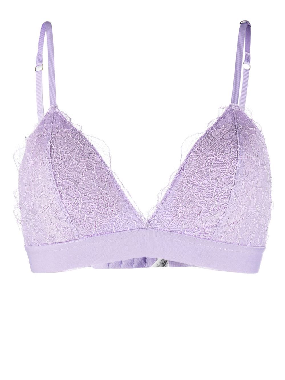 Floral embroidery lace bralette - Purple