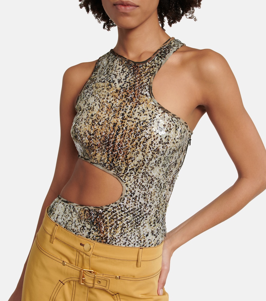 Stella McCartney Sequined cutout tank top