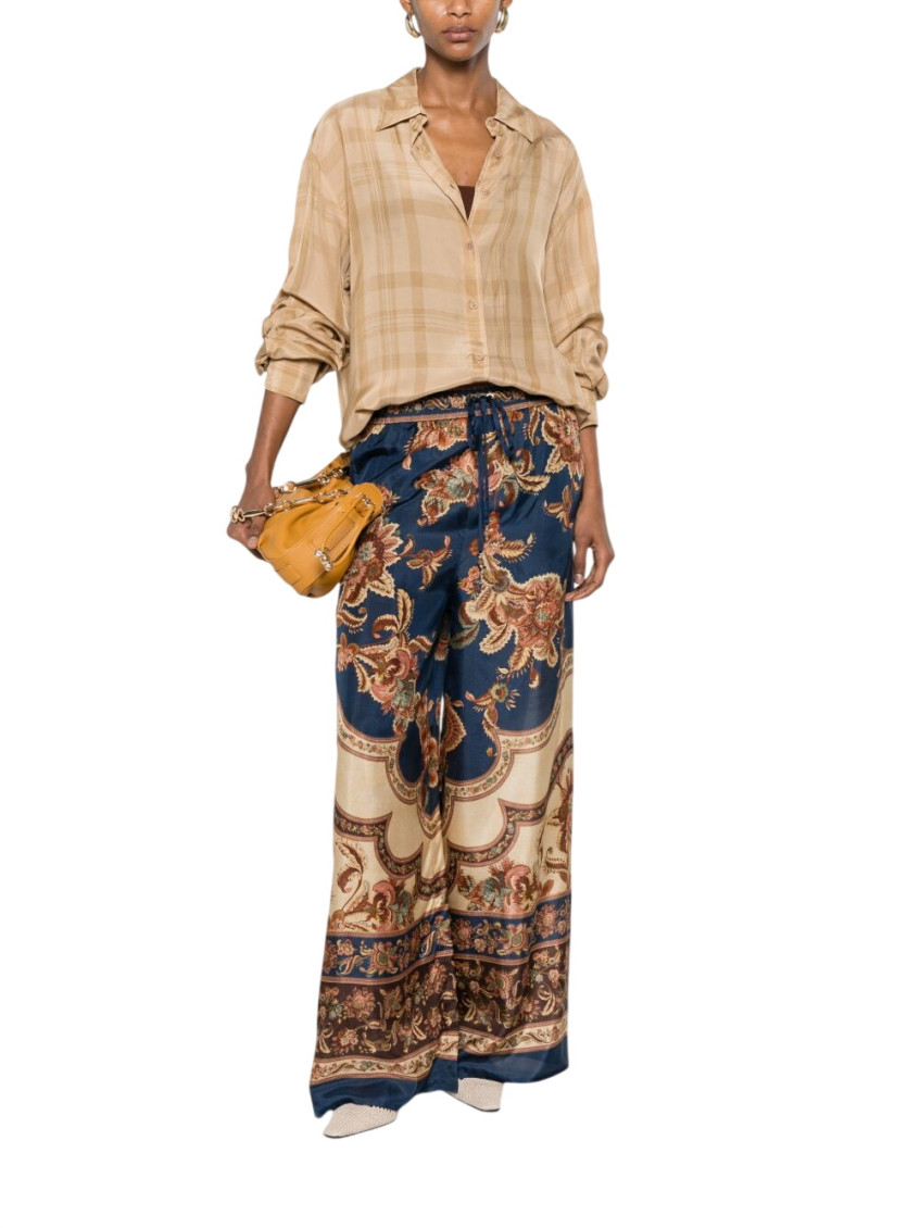 Aster Printed Silk Trousers