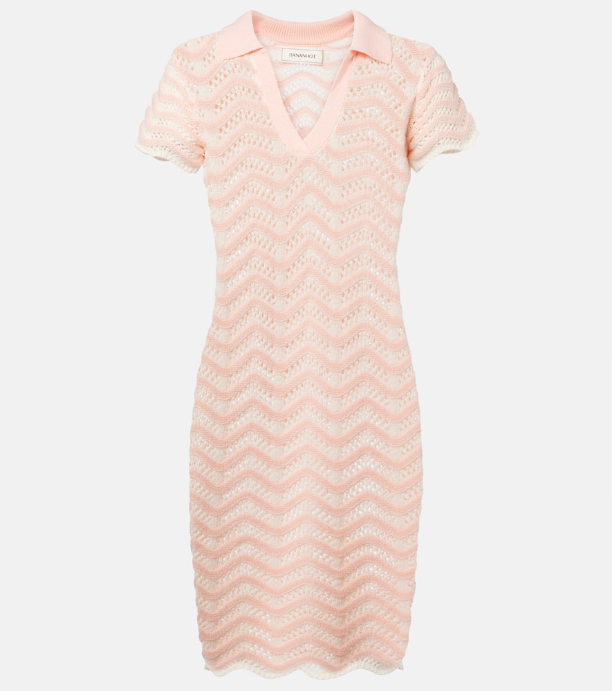 Coco striped cotton-blend minidress