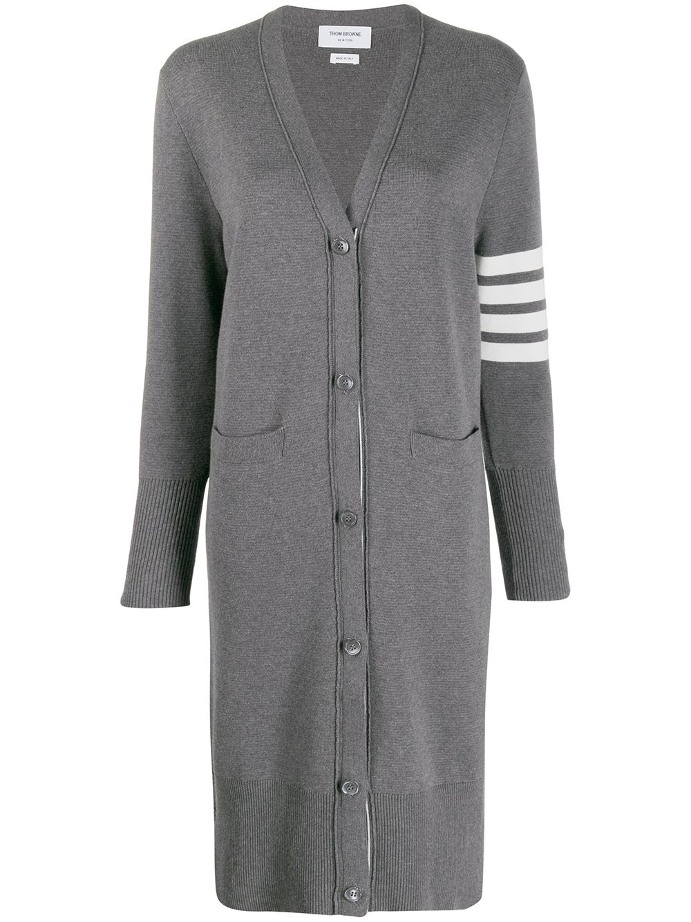 4-Bar v-neck long cardigan - Blue