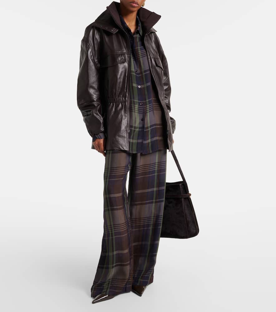 Baxter checked wide-leg pants
