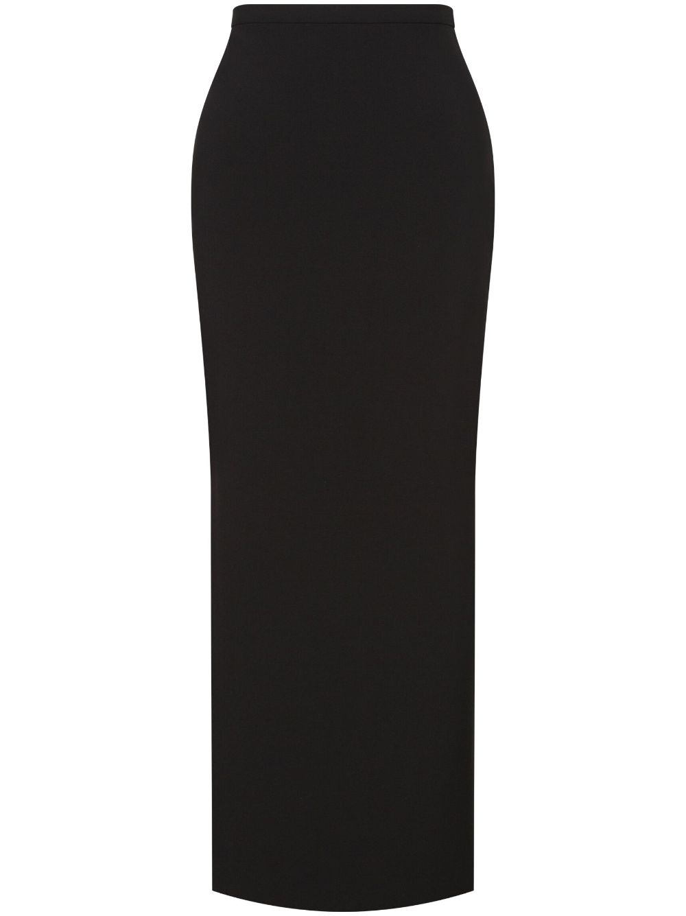 Side-slit long straight skirt - Black