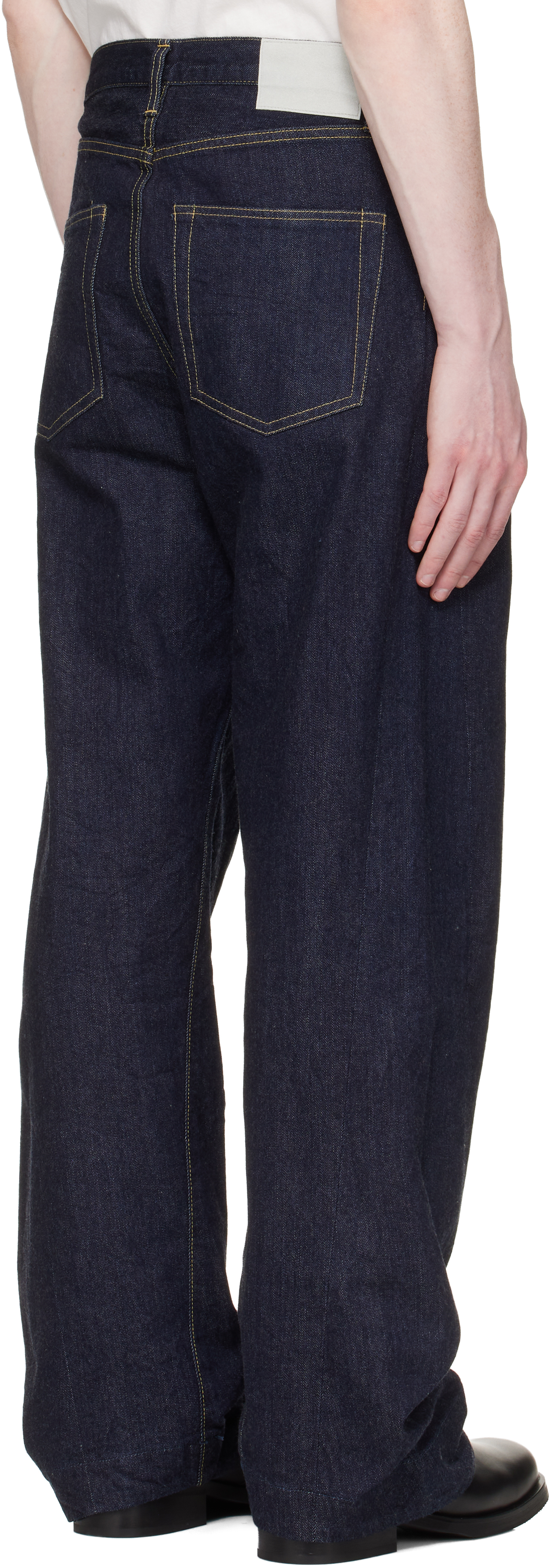 Navy Twist Cut Jeans