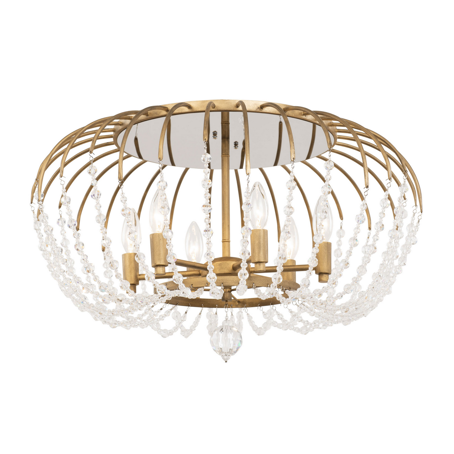 Havana Gold Six Light Semi-Flush Mount from the Voliere Collection