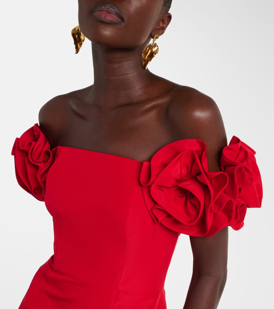 Off-shoulder silk cocktail dress