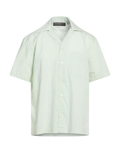 Man Shirt Light green Size 16 Cotton, Polyamide