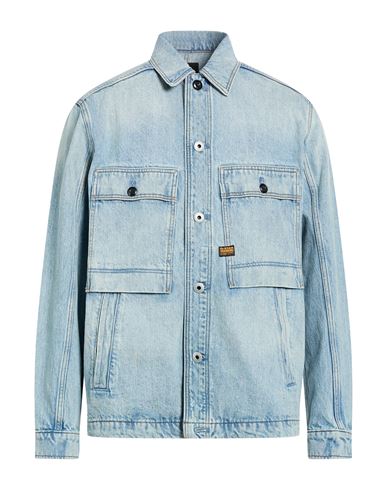 Man Denim outerwear Blue Size L Cotton, Recycled cotton