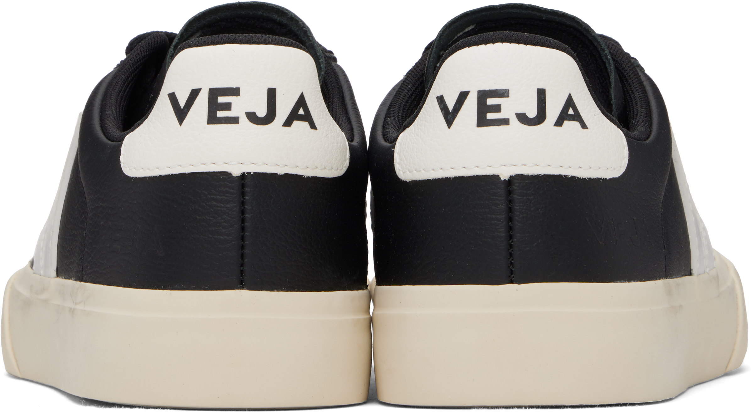 VEJA Black & White Campo Leather Sneakers