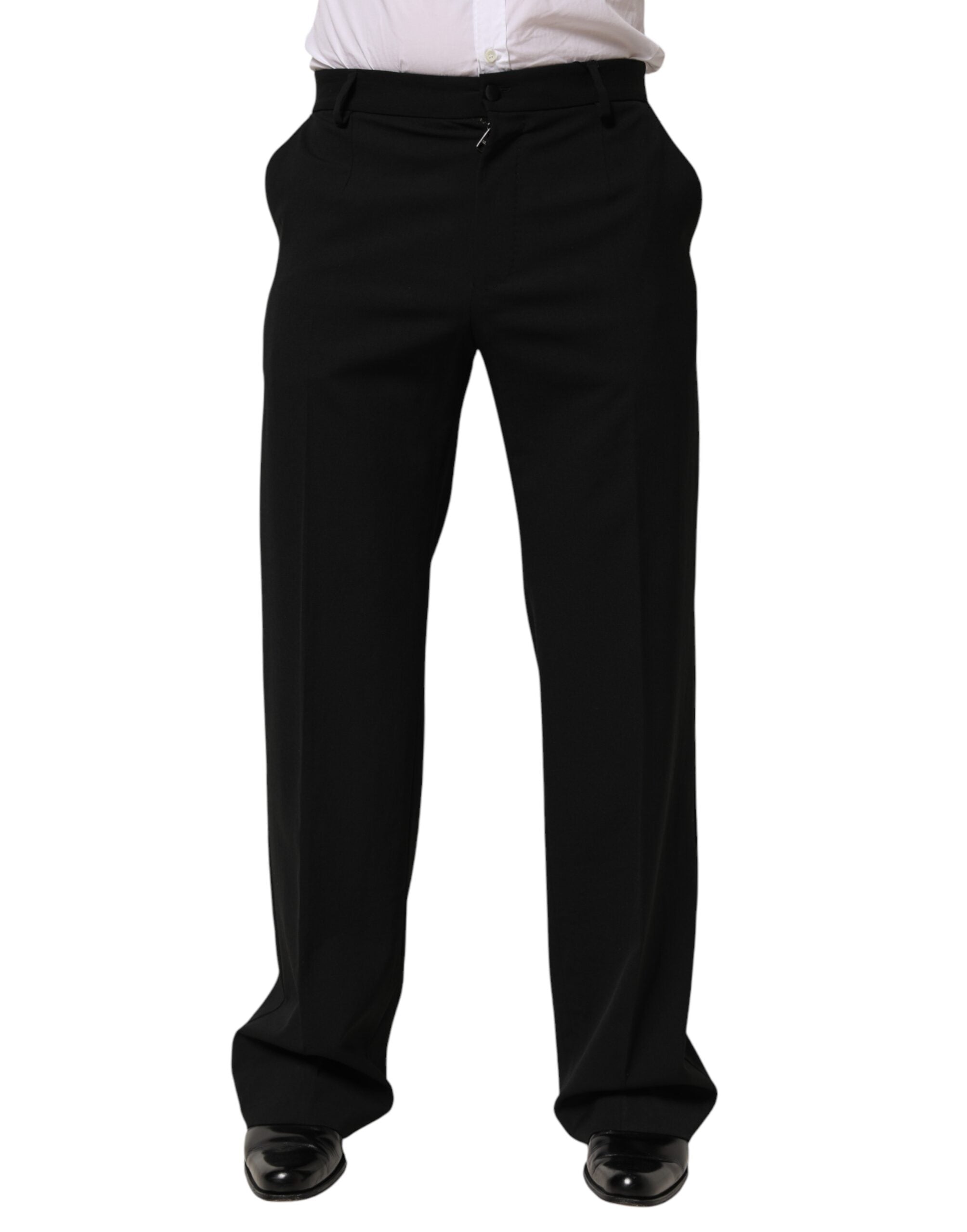 Pure Wool Formal Trousers — Black