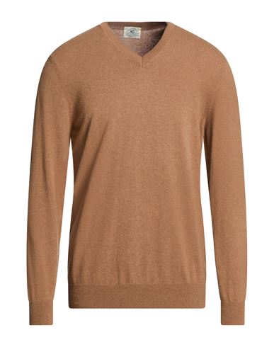 Man Sweater Camel Size 44 Polyamide, Wool, Viscose, Cashmere