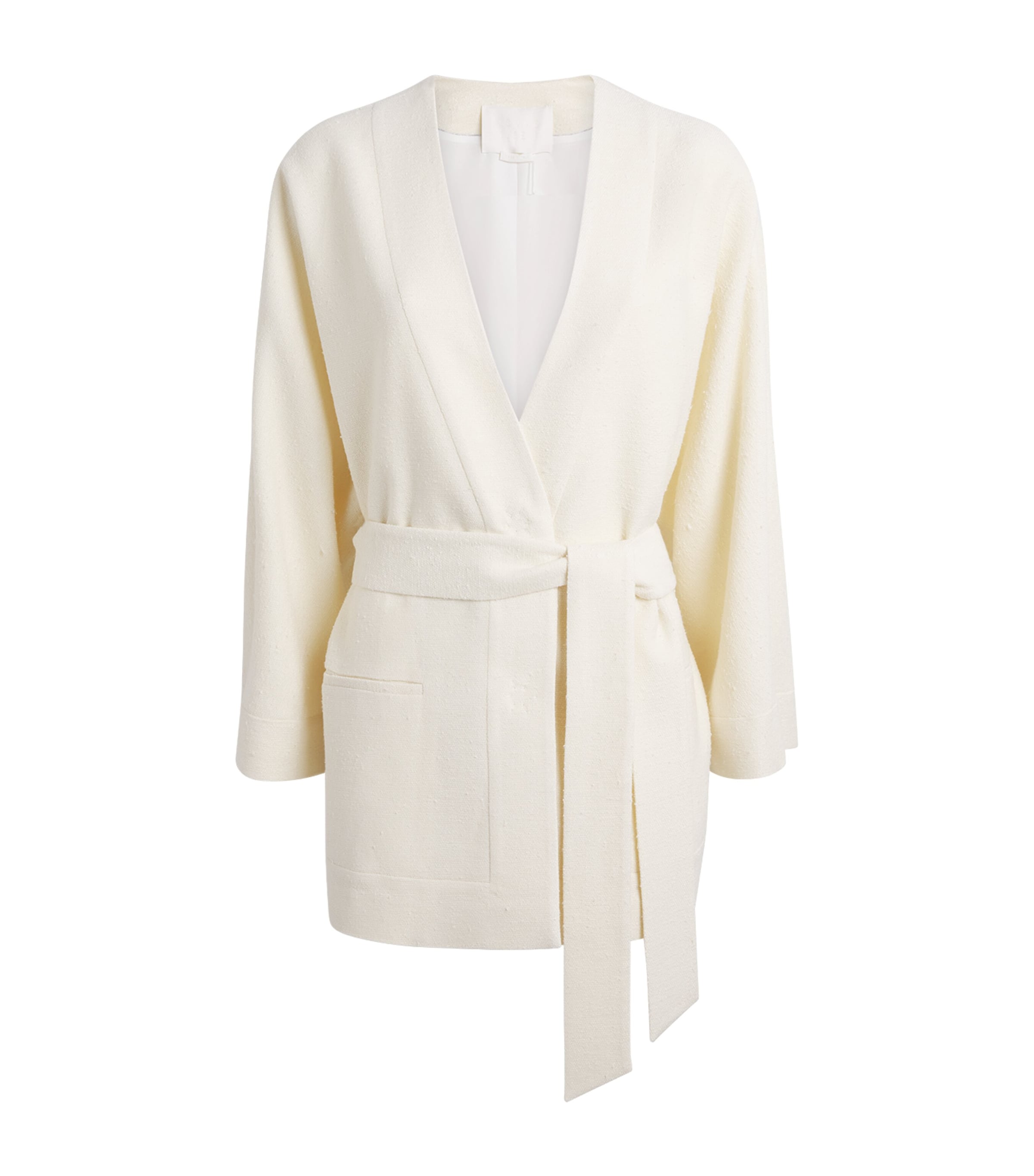 Wool-Silk-Linen-Blend Tan Jacket