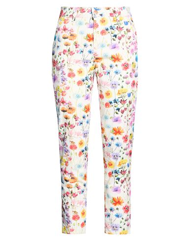 Woman Pants White Size 26 Cotton, Elastane