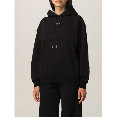 Logo-print pullover hoodie - Black