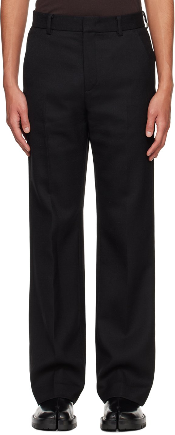 System Black Bootcut Trousers