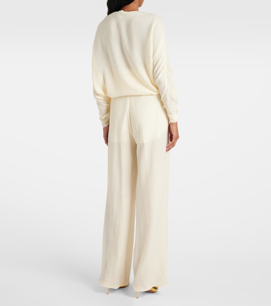Zoagli cotton and silk-blend straight pants