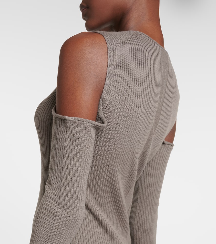 Cutout wool maxi dress